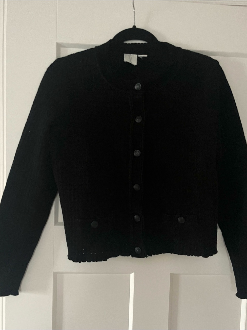 Joie Pointelle Knit Cropped Button Front Cardigan Size XS